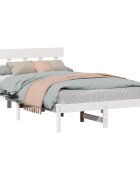 vidaXL Рамка за легло Бяло 120 x 200 cm Масивна борова дървесина