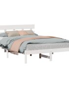 vidaXL Рамка за легло Бяло 150 x 200 cm Масивна борова дървесина