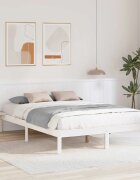 vidaXL Рамка за легло Бяло 150 x 200 cm Солидно борово дърво