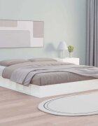 vidaXL рамка за легло бяло 150x200 см King Size масивно дърво