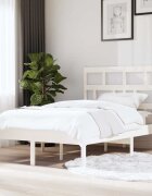vidaXL рамка за легло бяло 150x200 см King Size масивно дърво