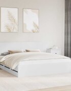 vidaXL Рамка за легло Бяло 180 x 200 cm Инженерен дървен материал