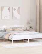 vidaXL Рамка за легло Бяло 180 x 200 cm Масивна борова дървесина