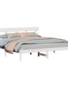 vidaXL Рамка за легло Бяло 200 x 200 cm Масивна борова дървесина