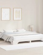 vidaXL Рамка за легло Бяло 200 x 200 cm Солидно борово дърво