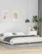 vidaXL Рамка за легло Бяло 200 x 200 cm Солидно борово дърво