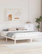 vidaXL Рамка за легло Бяло 200 x 200 cm Солидно борово дърво