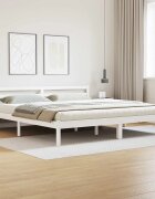 vidaXL Рамка за легло Бяло 2155 x 2055 x 695 см Солиден бор