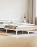 vidaXL Рамка за легло Бяло 2255 x 1655 x 695 см Солиден бор