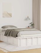 vidaXL Рамка за легло Бяло 80 x 200 cm Солидно борово дърво