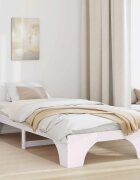 vidaXL Рамка за легло Бяло 90 x 190 cm Солидно борово дърво