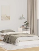 vidaXL Рамка за легло Бяло 90 x 220 cm Солидно борово дърво