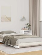 vidaXL Рамка за легло Бяло 90 x 220 cm Солидно борово дърво