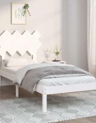 vidaXL рамка за легло бяло 90x190 см Small Single дърво масив