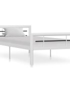 vidaXL Рамка за легло бяло и черно метал 100x200 cм