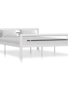 vidaXL Рамка за легло бяло и черно метал 140x200 cм