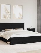 vidaXL Рамка за легло Черен дъб 200 x 200 cm Инженерна дървесина
