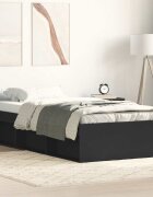 vidaXL рамка за легло черна 100x200 см
