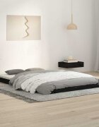 vidaXL Рамка за легло черна 120x190 см Small Double масивно дърво бор
