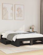 vidaXL Рамка за легло черна 75x190 см масивно дърво