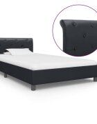 vidaXL Рамка за легло черна изкуствена кожа 100x200 cм