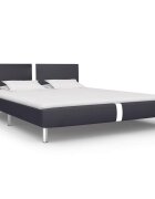 vidaXL Рамка за легло черна изкуствена кожа 120x200 cм