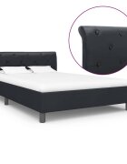 vidaXL Рамка за легло черна изкуствена кожа 120x200 cм