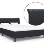 vidaXL Рамка за легло черна изкуствена кожа 140x200 cм