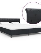 vidaXL Рамка за легло черна изкуствена кожа 160x200 cм