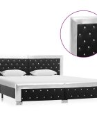 vidaXL Рамка за легло черна изкуствена кожа 180x200 cм