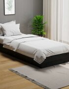 vidaXL Рамка за легло черна масивно дърво 75x190 см Small Single