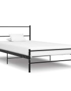 vidaXL Рамка за легло черна метал 100x200 cм