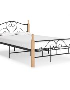 vidaXL Рамка за легло черна метал 120x200 cм