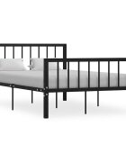 vidaXL Рамка за легло черна метал 120x200 cм