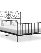 vidaXL Рамка за легло черна метал 140x200 cм