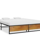 vidaXL Рамка за легло черна метал 200x200 cм