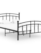 vidaXL Рамка за легло черна метал 200x200 cм