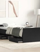vidaXL Рамка за легло Черния дъб 193 x 78 x 50 см Инженерна дървесина