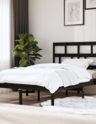 vidaXL рамка за легло черно 150x200 см King Size масивно дърво