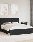 vidaXL Рамка за легло Черно 160 x 200 cm Солидно борово дърво