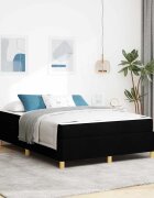 vidaXL Рамка за легло Черно 160 x 200 cm текстил