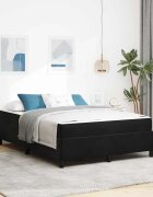 vidaXL Рамка за легло Черно 160 x 200 cm текстил