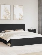 vidaXL Рамка за легло Черно 180 x 200 cm Солидно борово дърво