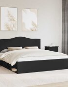 vidaXL Рамка за легло Черно 180 x 200 cm Солидно борово дърво