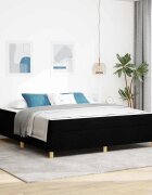 vidaXL Рамка за легло Черно 180 x 200 cm текстил