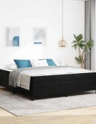 vidaXL Рамка за легло Черно 180 x 200 cm текстил