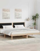 vidaXL Рамка за легло Черно 200 x 200 cm Солидно борово дърво