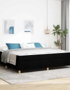 vidaXL Рамка за легло Черно 200 x 200 cm текстил