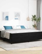 vidaXL Рамка за легло Черно 200 x 200 cm текстил