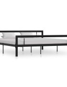 vidaXL Рамка за легло черно и бяло метал 180x200 cм